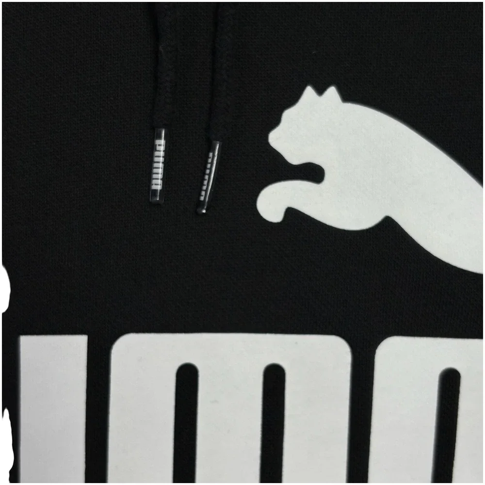 Puma Logo Hoodie Black Pullover‎ Sweatshirt XXL Big Logo Pocket Athletic